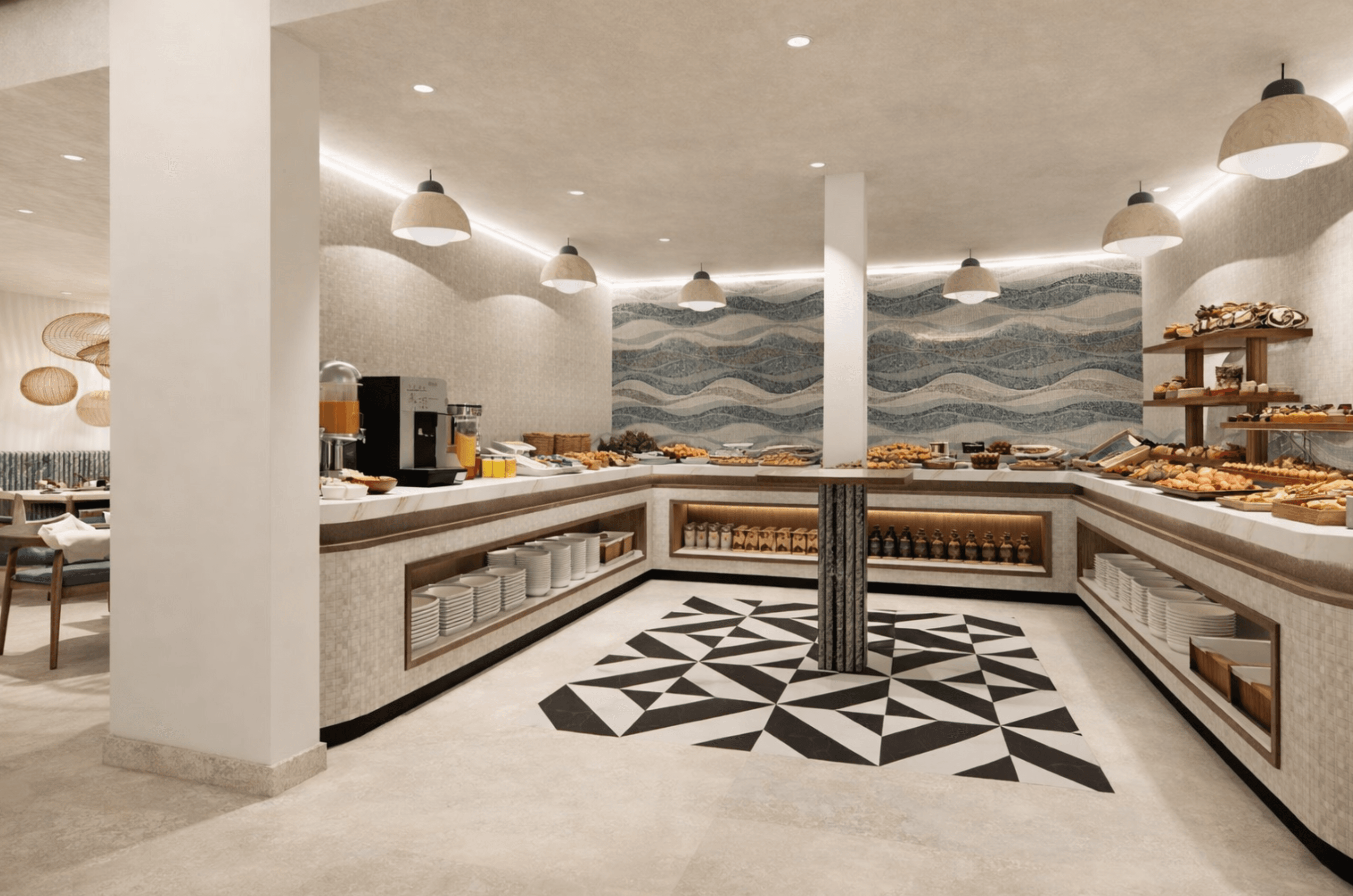 Resort buffet and dining hall