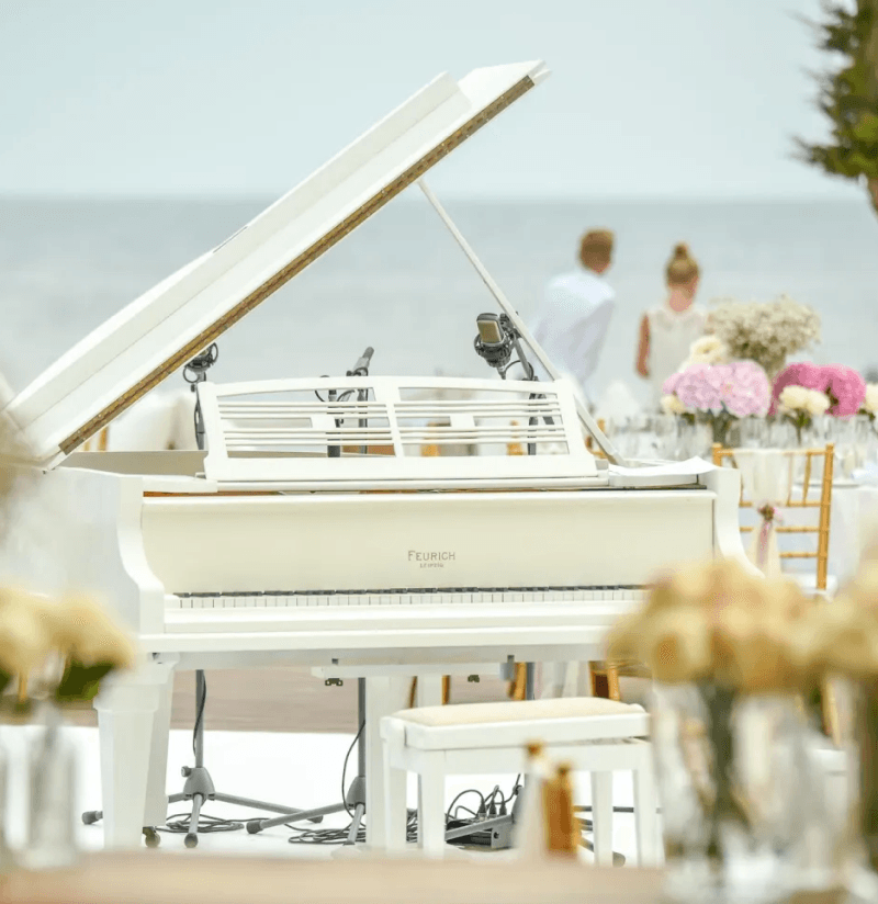 Grand piano by the sea at Les Salines